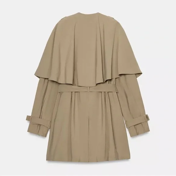 ZARA ZW COLLECTION FLOWY SHORT TRENCH - Picture 6 of 8